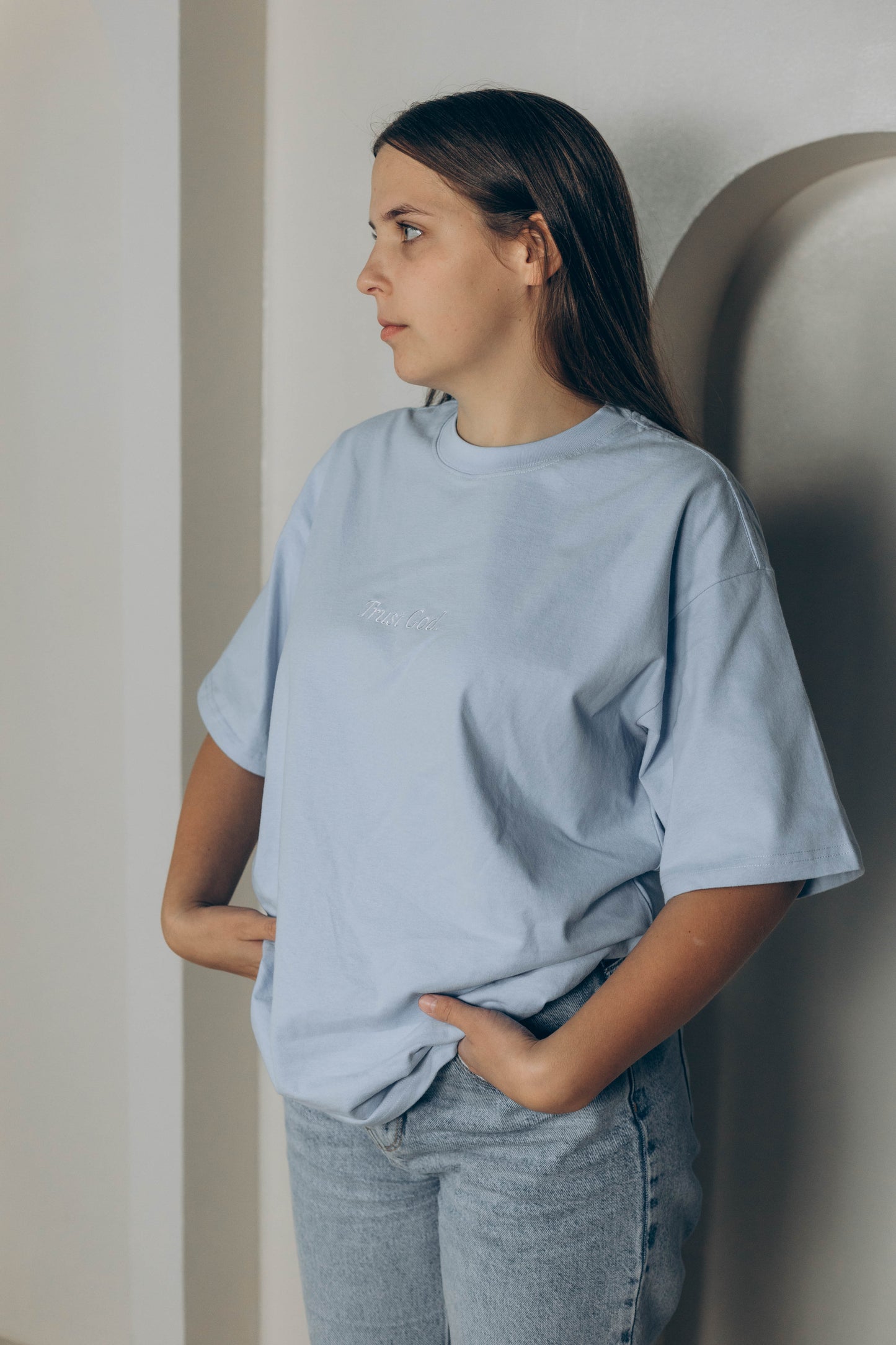 HELLBLAU OVERSIZED TRUST GOD SHIRT