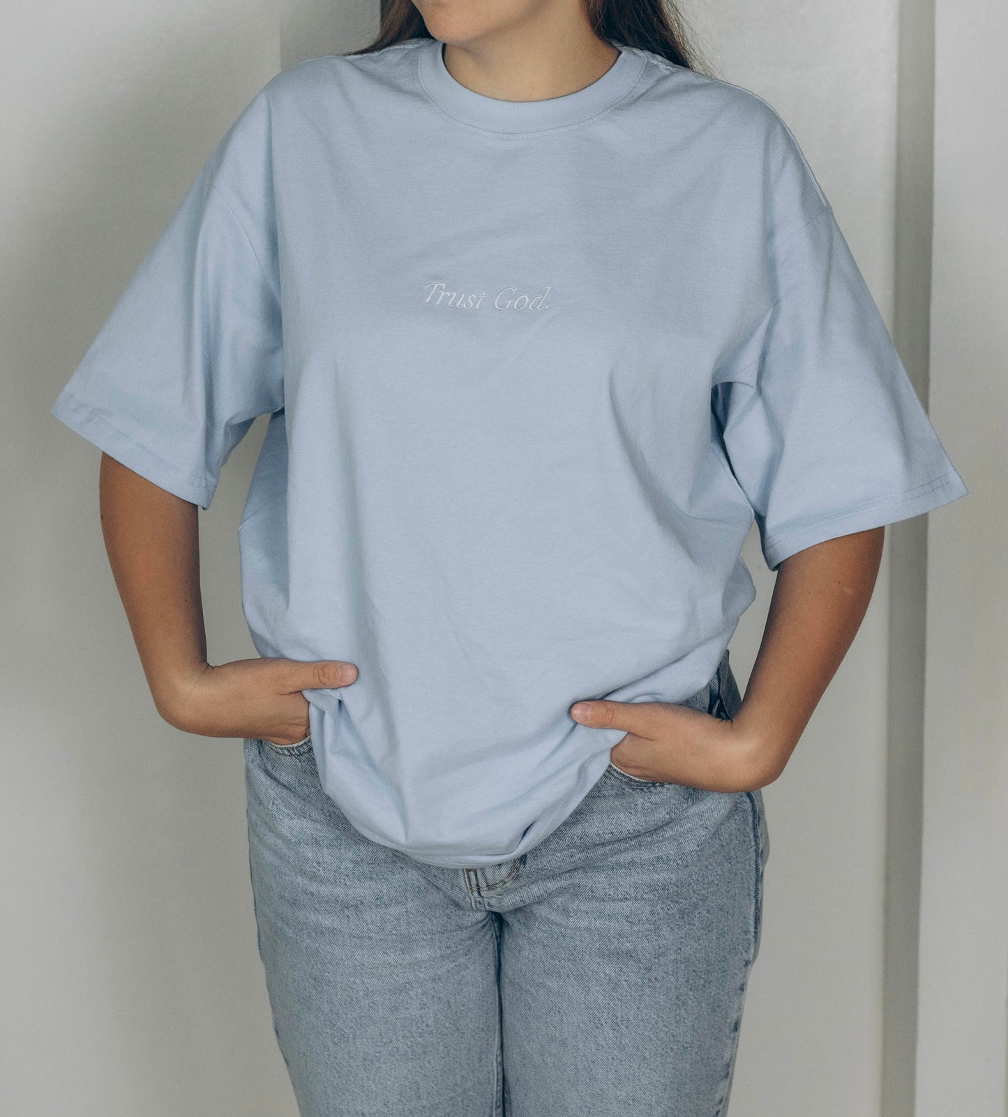 HELLBLAU OVERSIZED TRUST GOD SHIRT